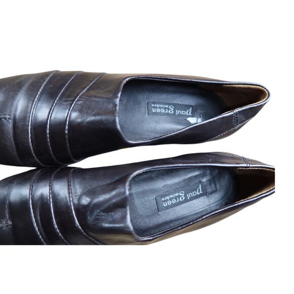 Paul Green 0Munich Brown Pleated Vamp Leather Slip-On Loafers - Picture 4 of 6